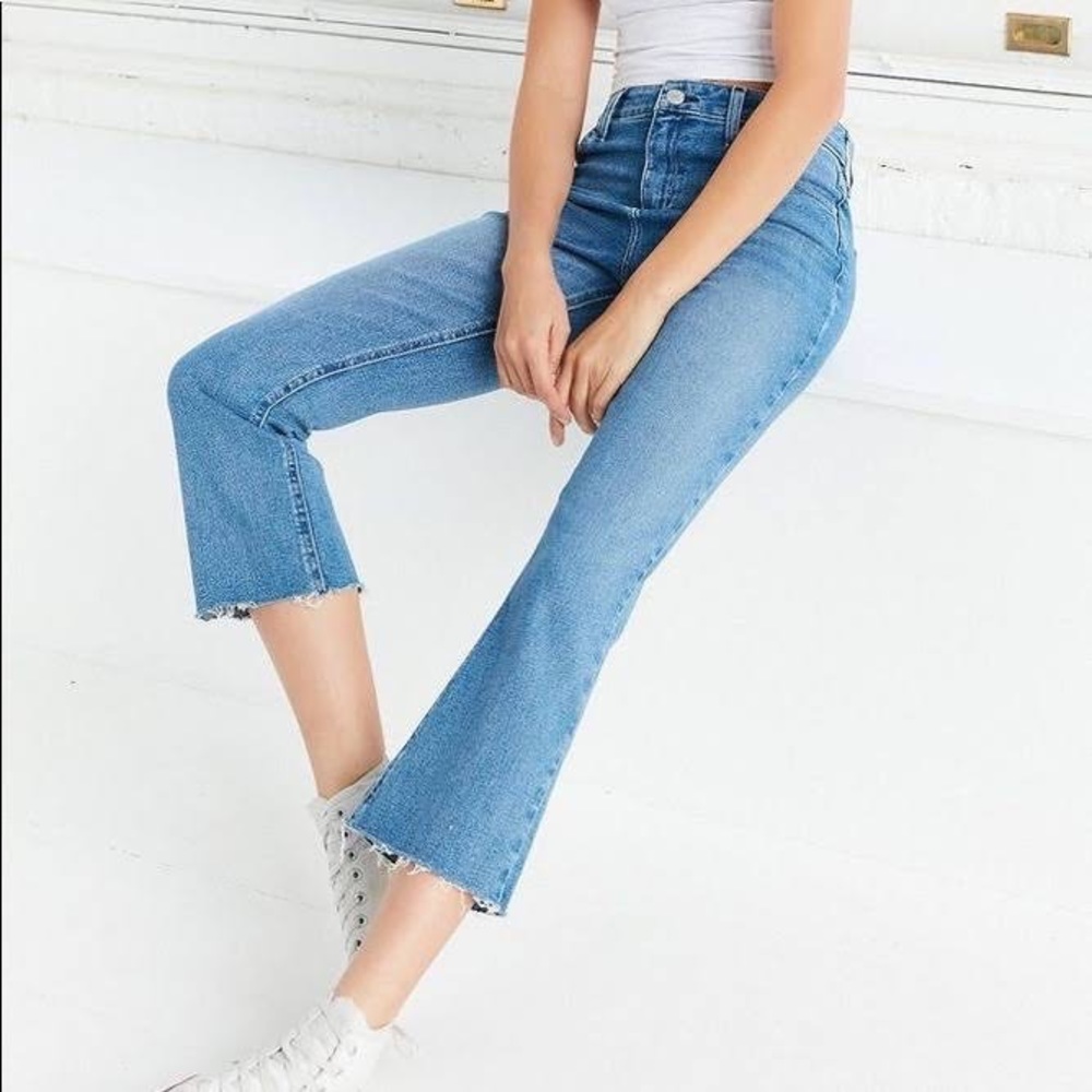 BDG kick flare high rise cropped jeans